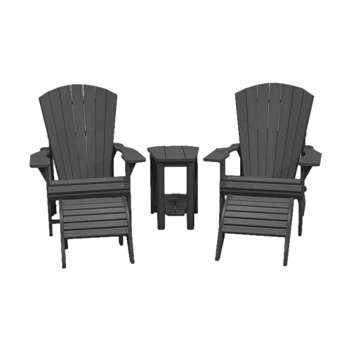 CRPlastics C01 Adirondack Chair Pair with F01 Footstools and T04 Addy Side Table