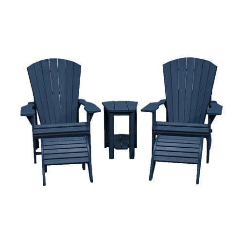 CRPlastics C01 Adirondack Chair Pair with F01 Footstools and T04 Addy Side Table