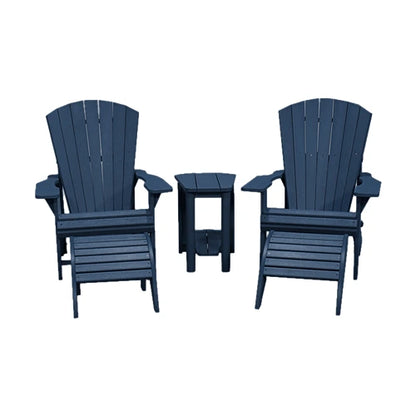 CRPlastics C01 Adirondack Chair Pair with F01 Footstools and T04 Addy Side Table