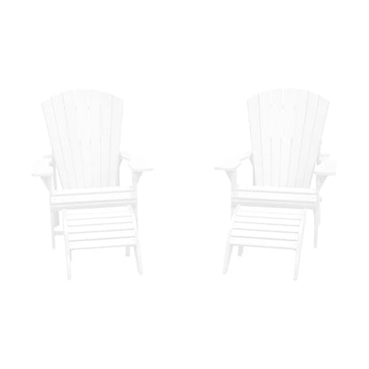 CRPlastics C03 Upright Adirondack Chair Pair with F01 Footstool Pair