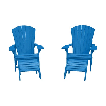 CRPlastics C03 Upright Adirondack Chair Pair with F01 Footstool Pair