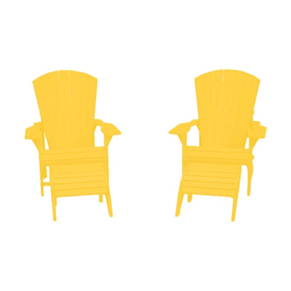 CRPlastics C03 Upright Adirondack Chair Pair with F01 Footstool Pair