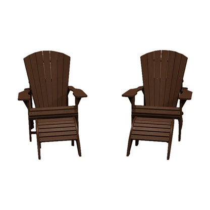 CRPlastics C03 Upright Adirondack Chair Pair with F01 Footstool Pair