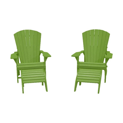 CRPlastics C03 Upright Adirondack Chair Pair with F01 Footstool Pair
