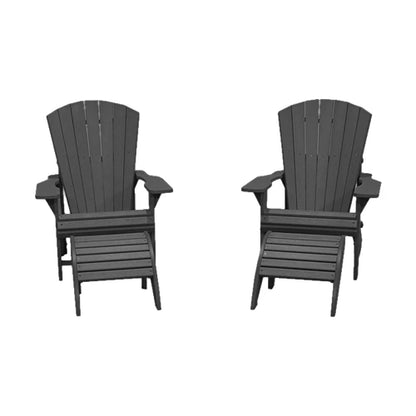CRPlastics C03 Upright Adirondack Chair Pair with F01 Footstool Pair