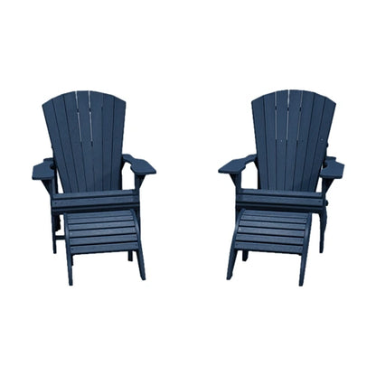 CRPlastics C03 Upright Adirondack Chair Pair with F01 Footstool Pair