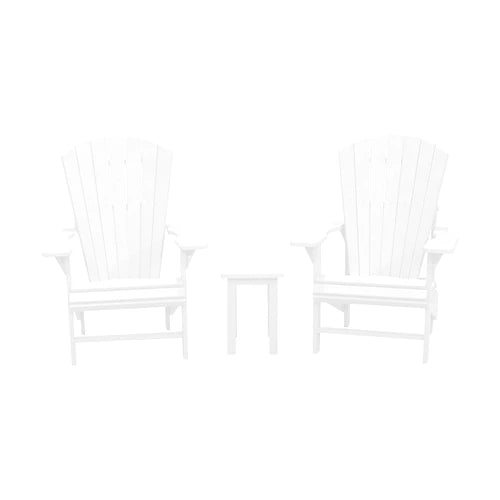 CRPlastics C03 Upright Adirondack Chair Pair with T01 Small Table
