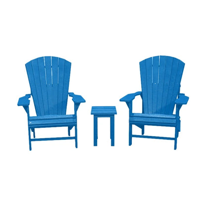 CRPlastics C03 Upright Adirondack Chair Pair with T01 Small Table