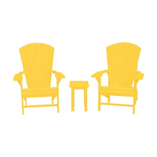 CRPlastics C03 Upright Adirondack Chair Pair with T01 Small Table