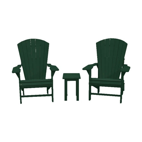 CRPlastics C03 Upright Adirondack Chair Pair with T01 Small Table