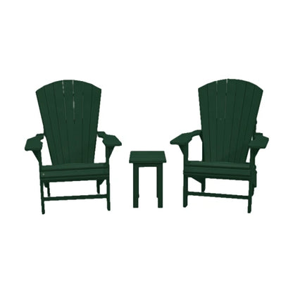CRPlastics C03 Upright Adirondack Chair Pair with T01 Small Table