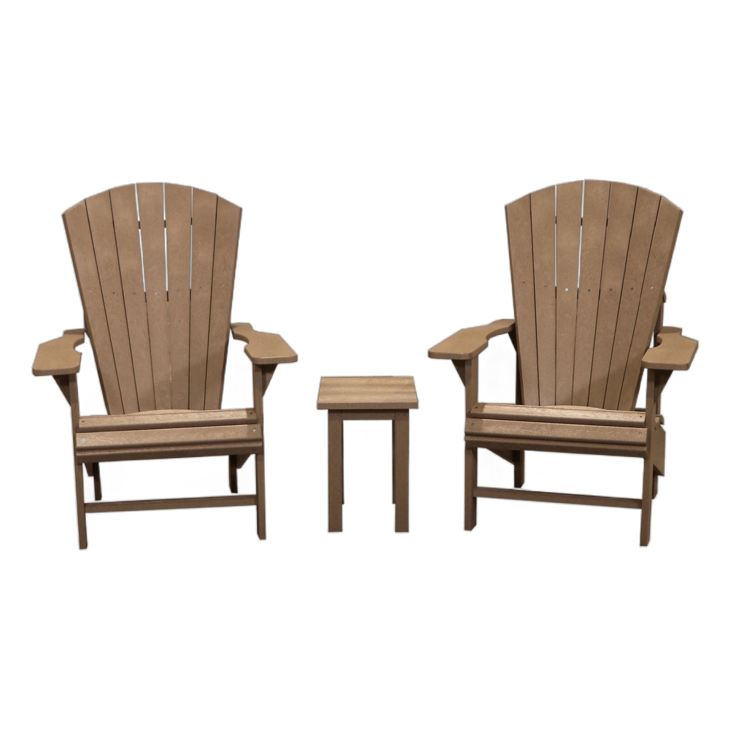 CRPlastics C03 Upright Adirondack Chair Pair with T01 Small Table