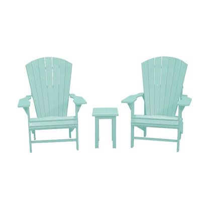 CRPlastics C03 Upright Adirondack Chair Pair with T01 Small Table