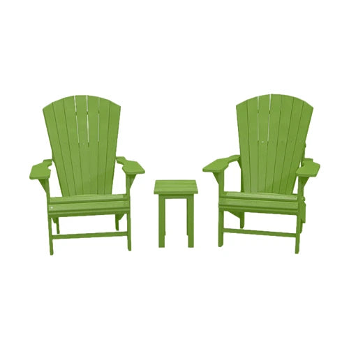 CRPlastics C03 Upright Adirondack Chair Pair with T01 Small Table