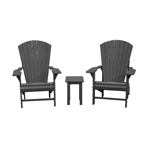CRPlastics C03 Upright Adirondack Chair Pair with T01 Small Table