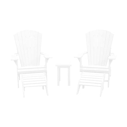 CRPlastics C03 Upright Adirondack Chair Pair with F01 Footstools and T01 Small Table