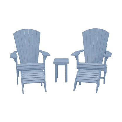 CRPlastics C03 Upright Adirondack Chair Pair with F01 Footstools and T01 Small Table