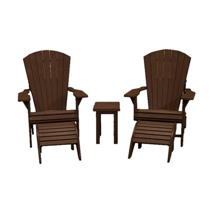 CRPlastics C03 Upright Adirondack Chair Pair with F01 Footstools and T01 Small Table