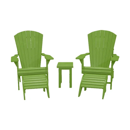 CRPlastics C03 Upright Adirondack Chair Pair with F01 Footstools and T01 Small Table