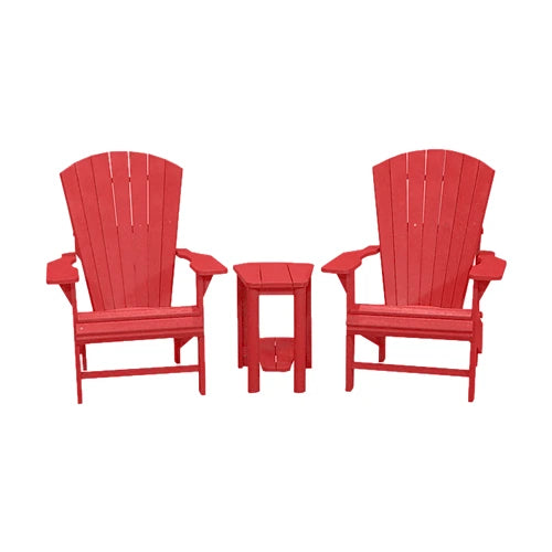 CRPlastics C03 Upright Adirondack Chair Pair with T04 Addy Side Table