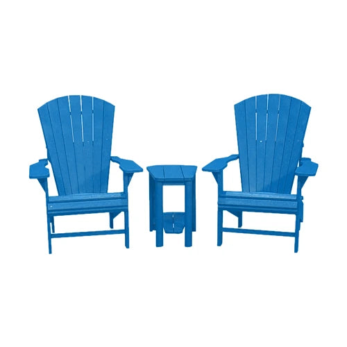 CRPlastics C03 Upright Adirondack Chair Pair with T04 Addy Side Table