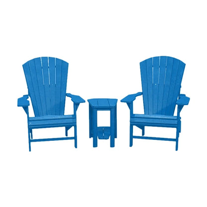 CRPlastics C03 Upright Adirondack Chair Pair with T04 Addy Side Table