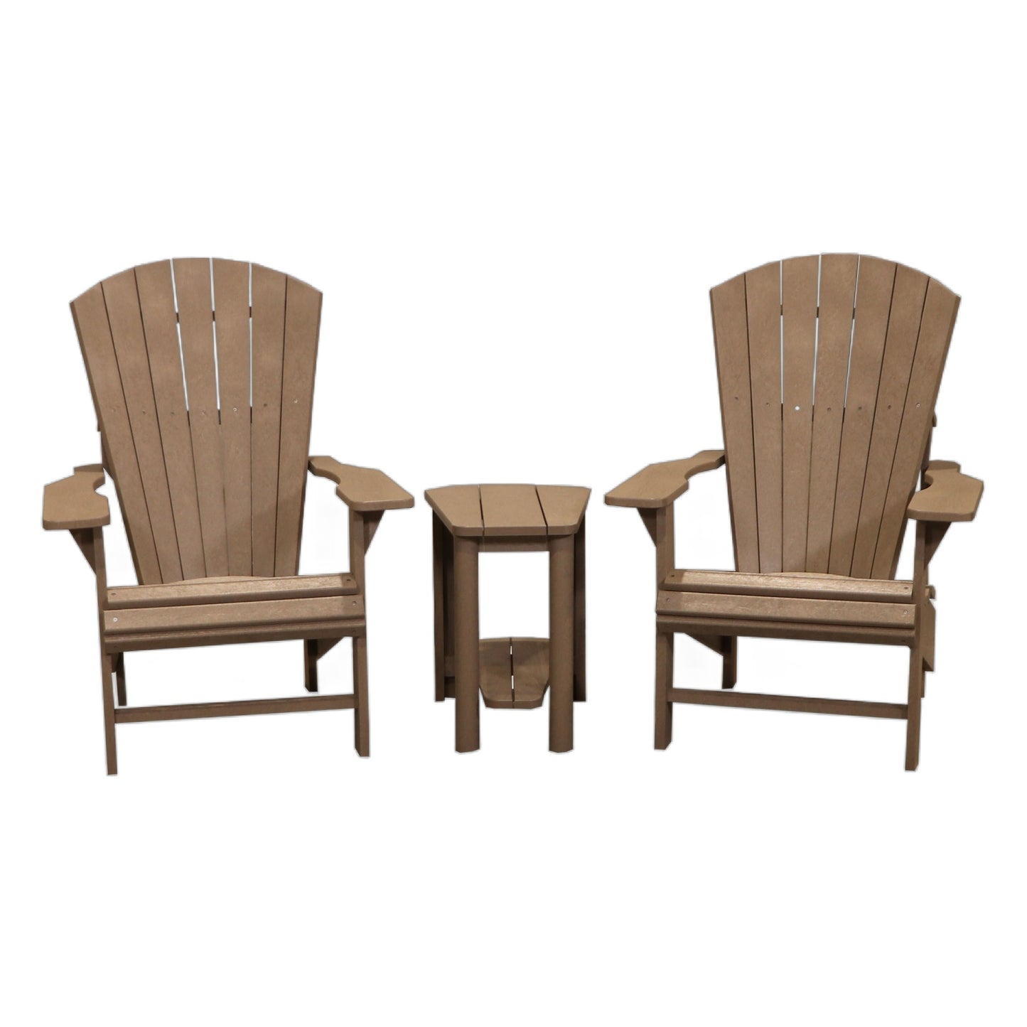 CRPlastics C03 Upright Adirondack Chair Pair with T03 Addy Side Table