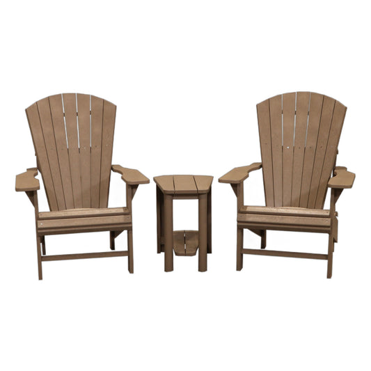 CRPlastics C03 Upright Adirondack Chair Pair with T03 Addy Side Table