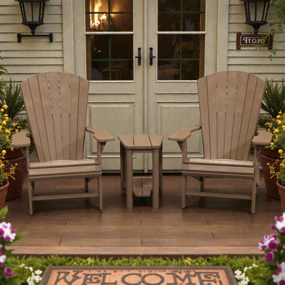 CRPlastics C03 Upright Adirondack Chair Pair with T03 Addy Side Table
