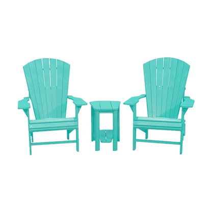 CRPlastics C03 Upright Adirondack Chair Pair with T04 Addy Side Table