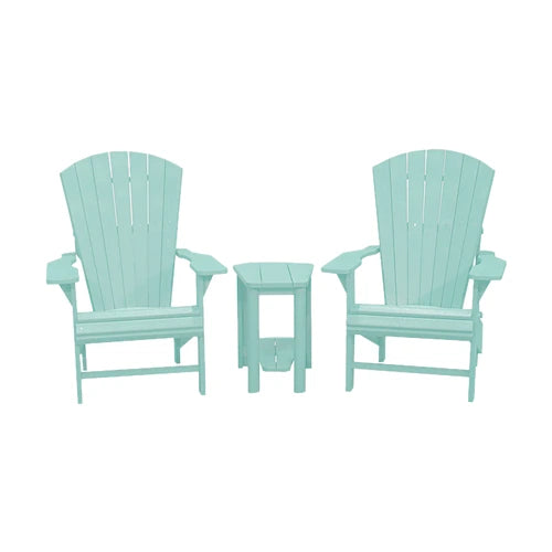 CRPlastics C03 Upright Adirondack Chair Pair with T04 Addy Side Table