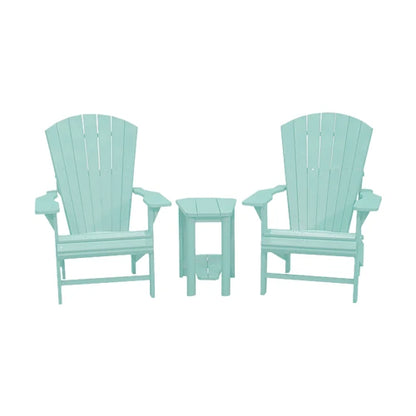 CRPlastics C03 Upright Adirondack Chair Pair with T04 Addy Side Table