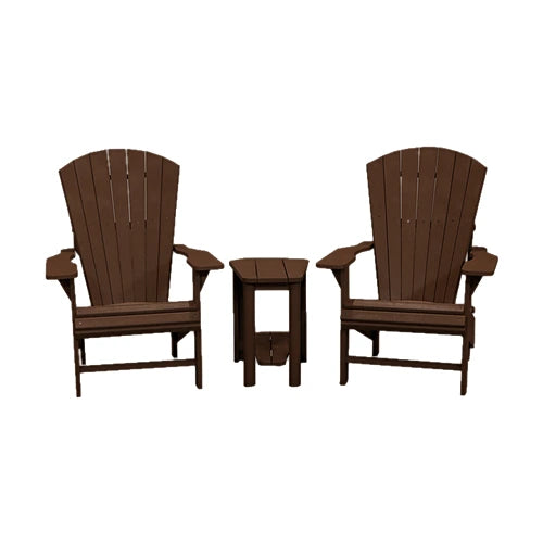 CRPlastics C03 Upright Adirondack Chair Pair with T04 Addy Side Table