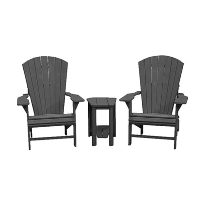 CRPlastics C03 Upright Adirondack Chair Pair with T04 Addy Side Table