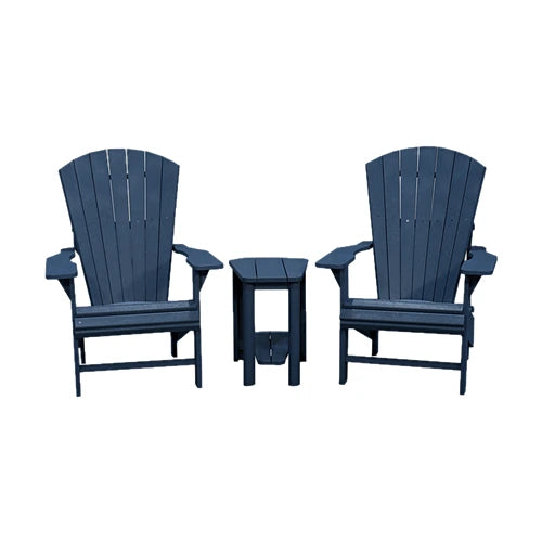 CRPlastics C03 Upright Adirondack Chair Pair with T04 Addy Side Table