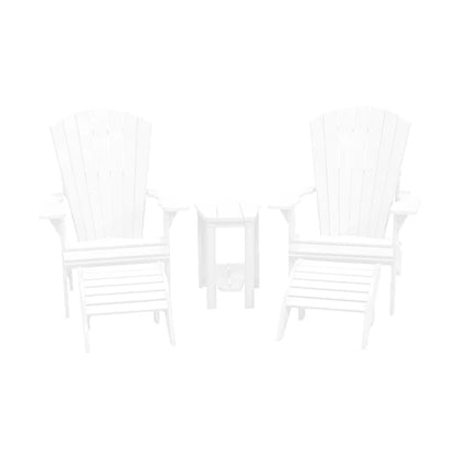 CRPlastics C03 Upright Adirondack Chair Pair with F01 Footstools and T04 Addy Side Table