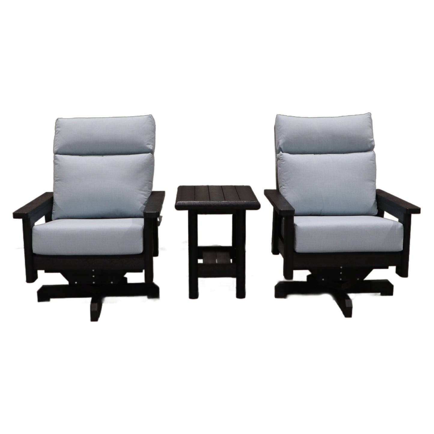 CRPlastics DSF294 Charleton Swivel Arm Chair Pair with DST268 Stratford End Table