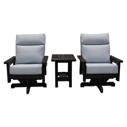 CRPlastics DSF294 Charleton Swivel Arm Chair Pair with DST268 Stratford End Table