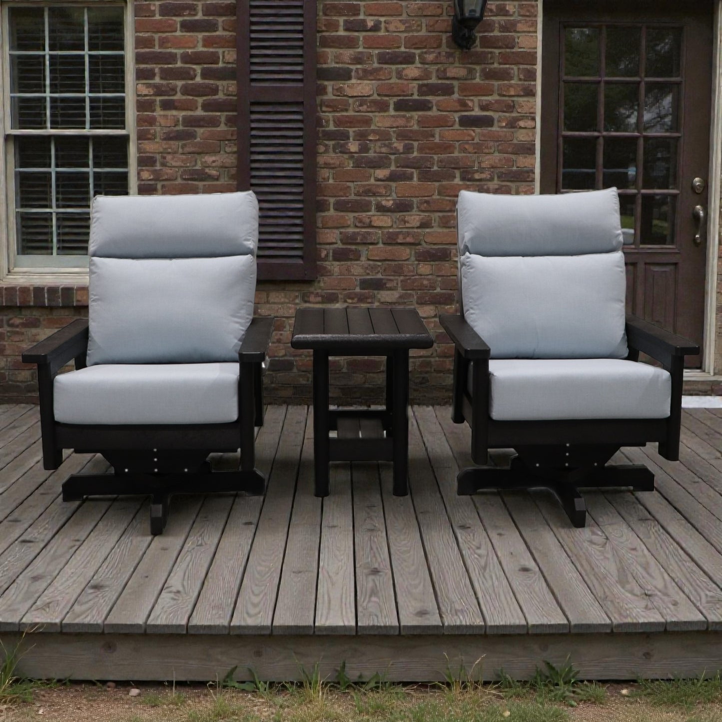 CRPlastics DSF294 Charleton Swivel Arm Chair Pair with DST268 Stratford End Table