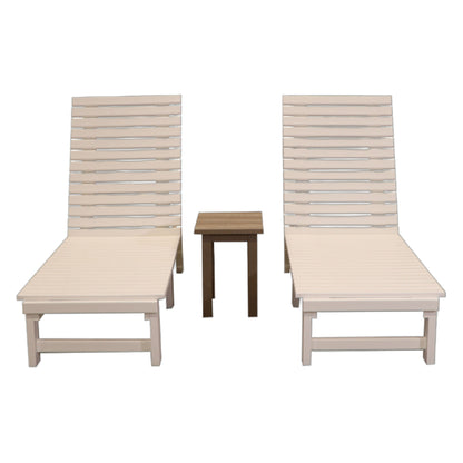 CRPlastics L99 Armless Chaise Lounge Pair with T01 Small Table