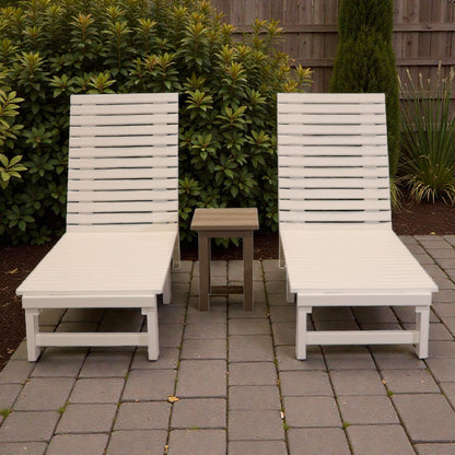 CRPlastics L99 Armless Chaise Lounge Pair with T01 Small Table