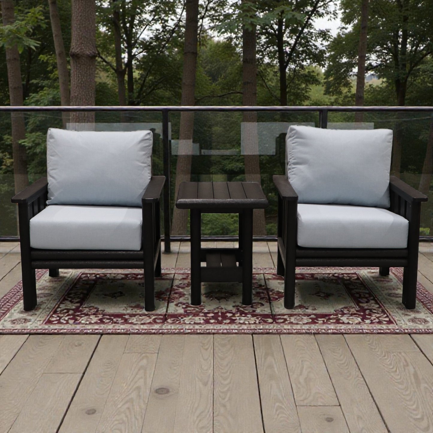 CRPlastics DSF261 Stratford Arm Chair Pair with DST268 Stratford End Table