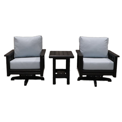 CRPlastics DSF264 Stratford Swivel Arm Chair Pair with DST268 Stratford End Table