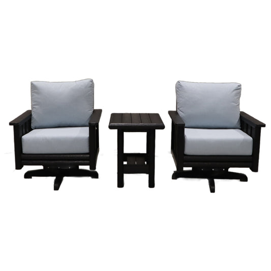 CRPlastics DSF264 Stratford Swivel Arm Chair Pair with DST268 Stratford End Table