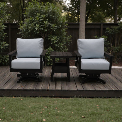 CRPlastics DSF284 Tofino Swivel Arm Chair Pair with DST288 Tofino End Table