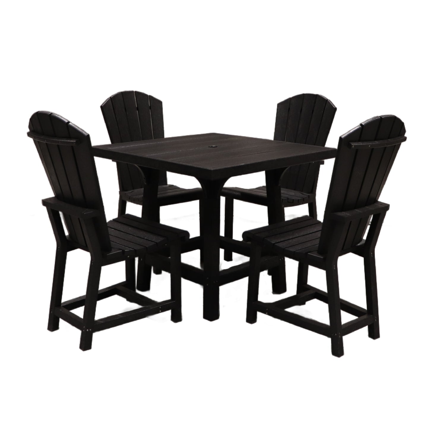 CR Plastics 36" Square Dining Table with Addy Dining Side Chairs