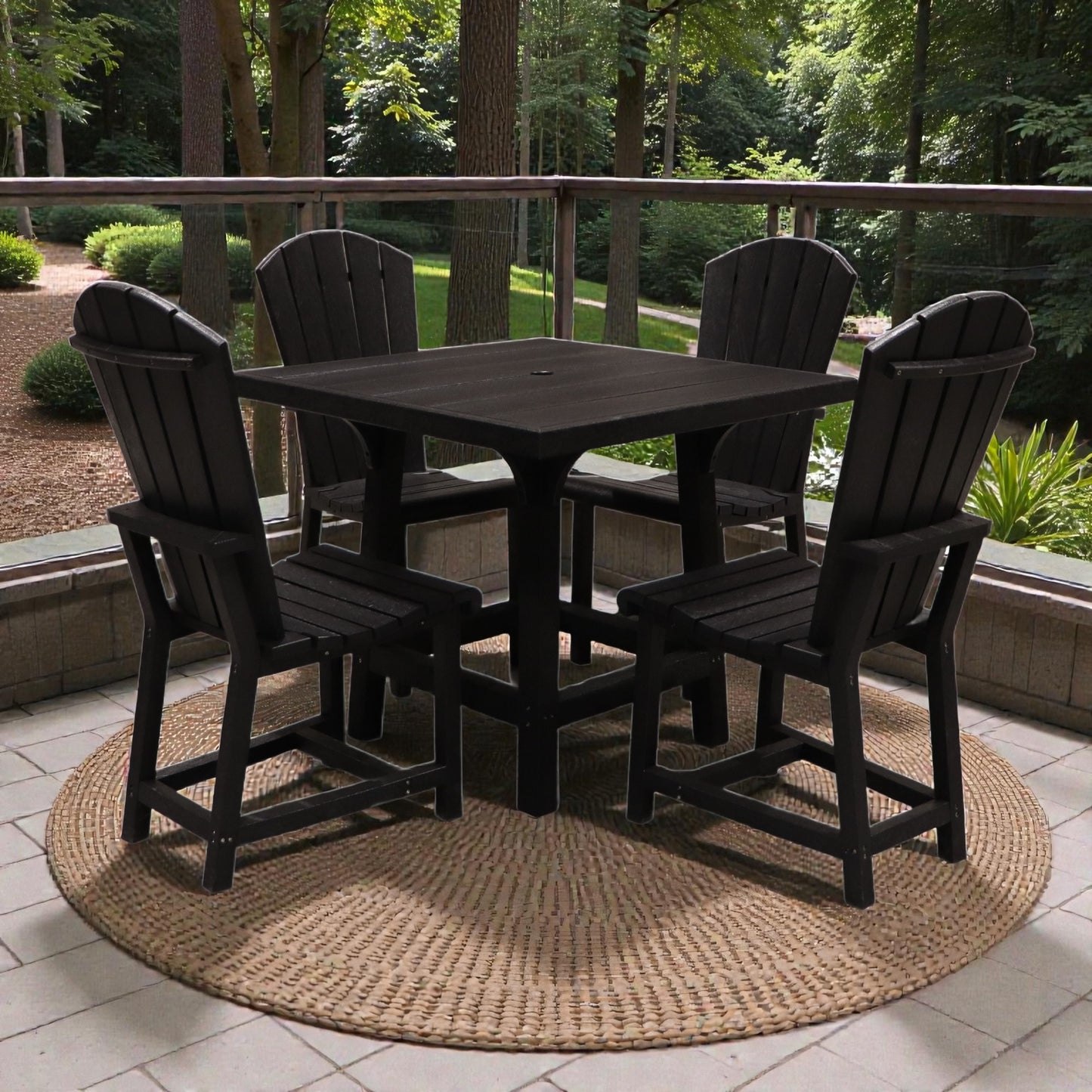 CR Plastics 36" Square Dining Table with Addy Dining Side Chairs