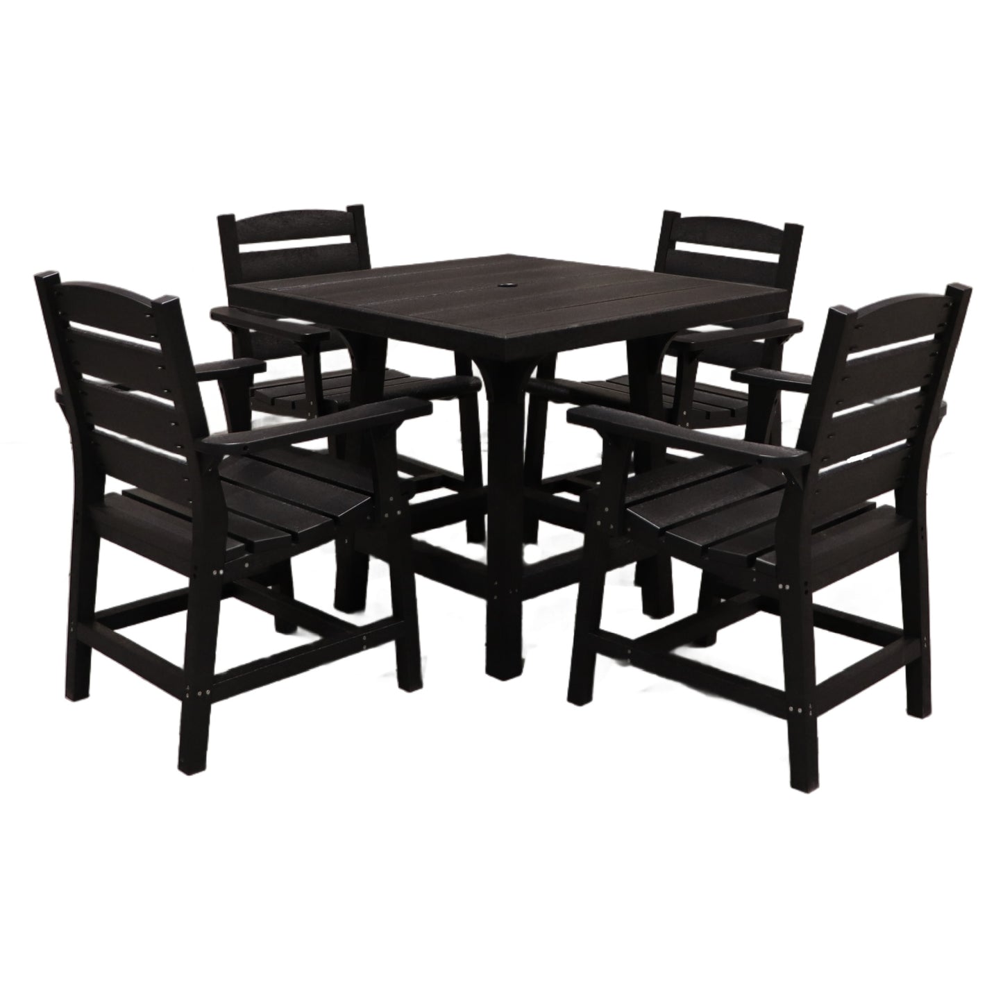 CR Plastics 36" Square Dining Table with Napa Arm Chairs