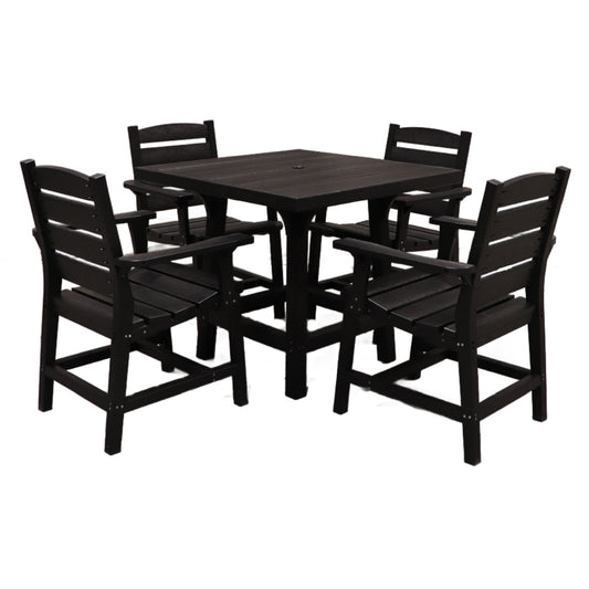 CR Plastics 36" Square Dining Table with Napa Arm Chairs