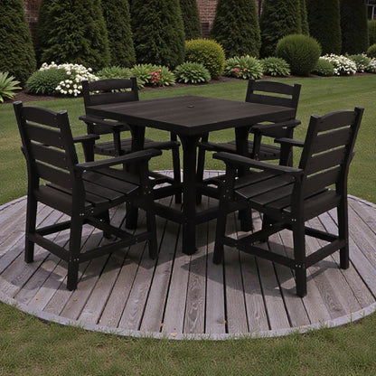 CR Plastics 36" Square Dining Table with Napa Arm Chairs